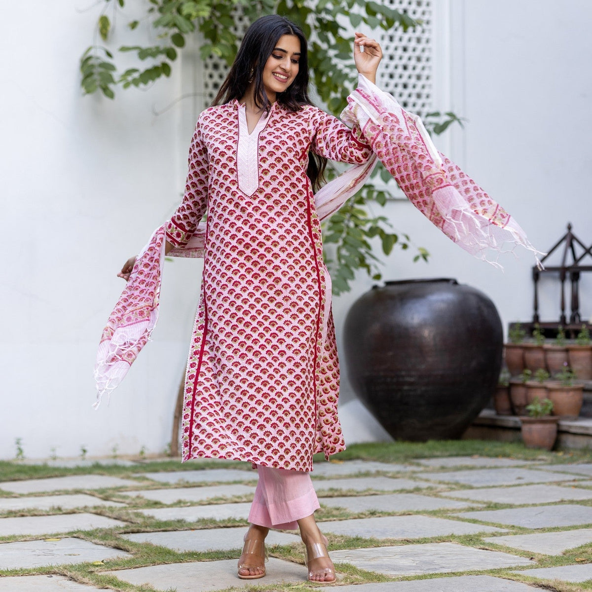 Rihaa Pink Suit Set