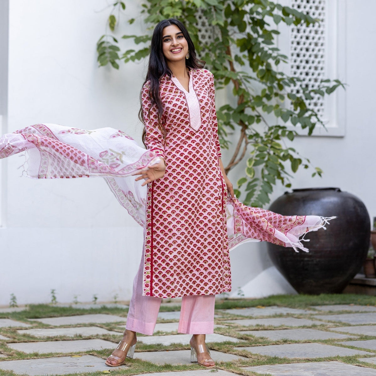 Rihaa Pink Suit Set