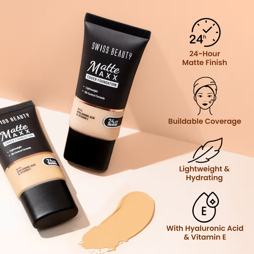 Swiss beauty Matte Maxx Cover Foundation 24hrs 06 Deep warm