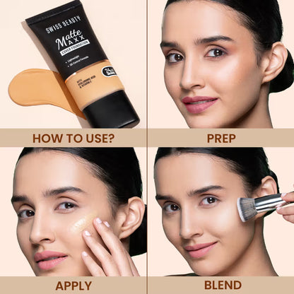 Swiss beauty Matte Maxx Cover Foundation 24hrs 06 Deep warm