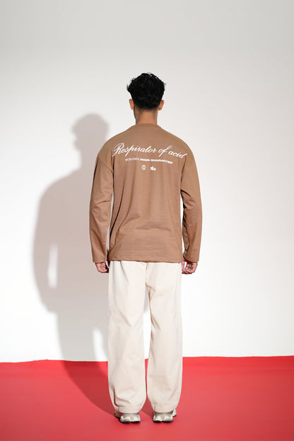 Repirator Of Acid Printed Oversized Beige Sweatshirt Main Character