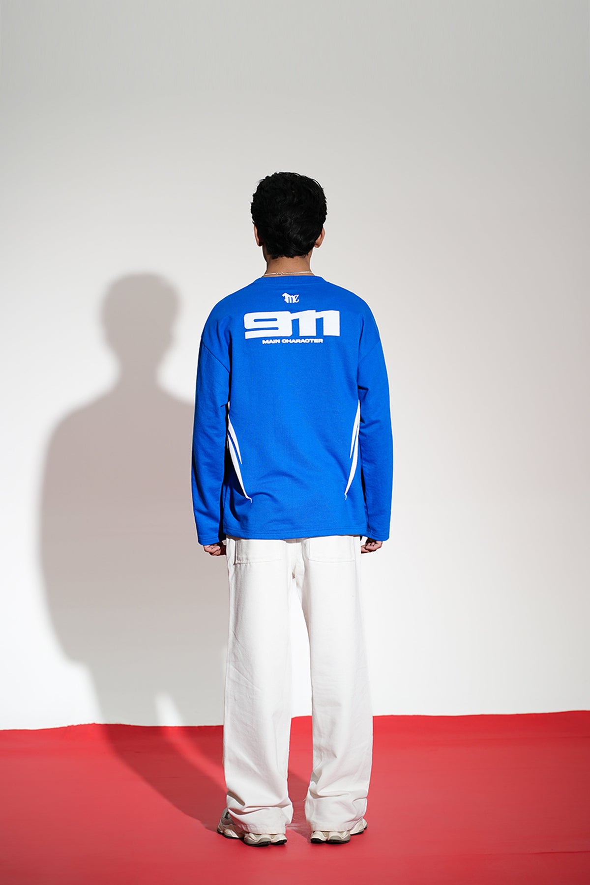 Turbo Printed Oversized Blue T-Shirt Main Character