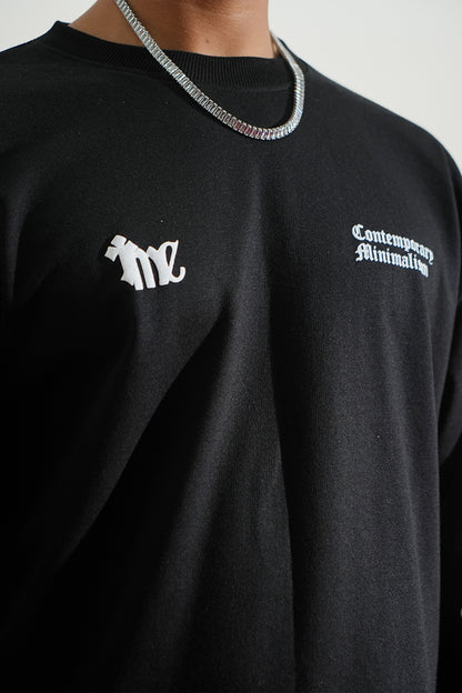 Graveen Printed Oversized Black Sweatshirt Main Character