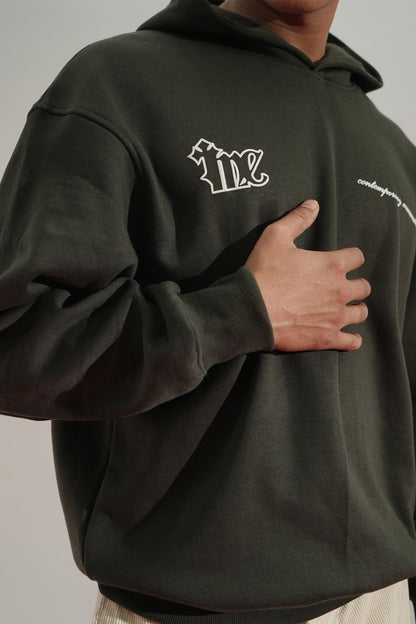 Shadow Line Printed Oversized Grey Hoodie Main Character