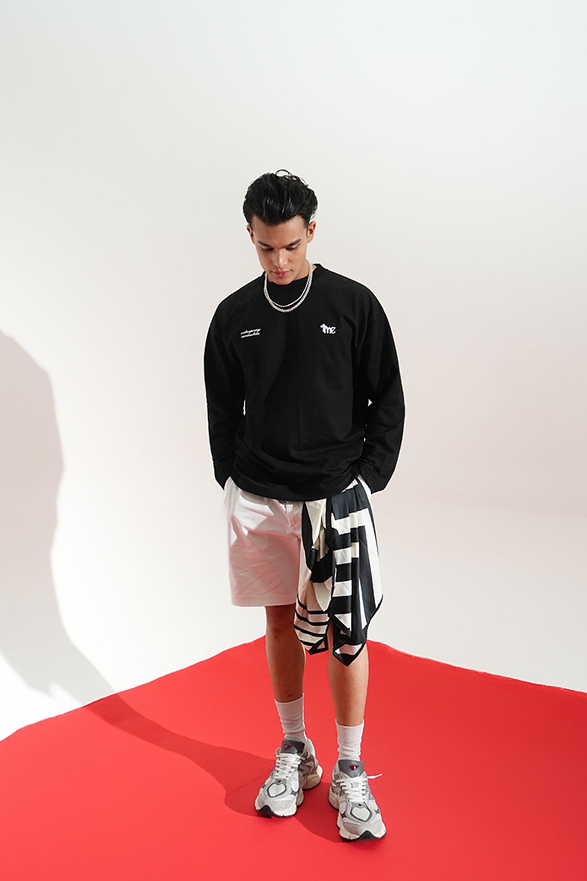 Midnight Eco Printed Oversized Black T-Shirt Main Character