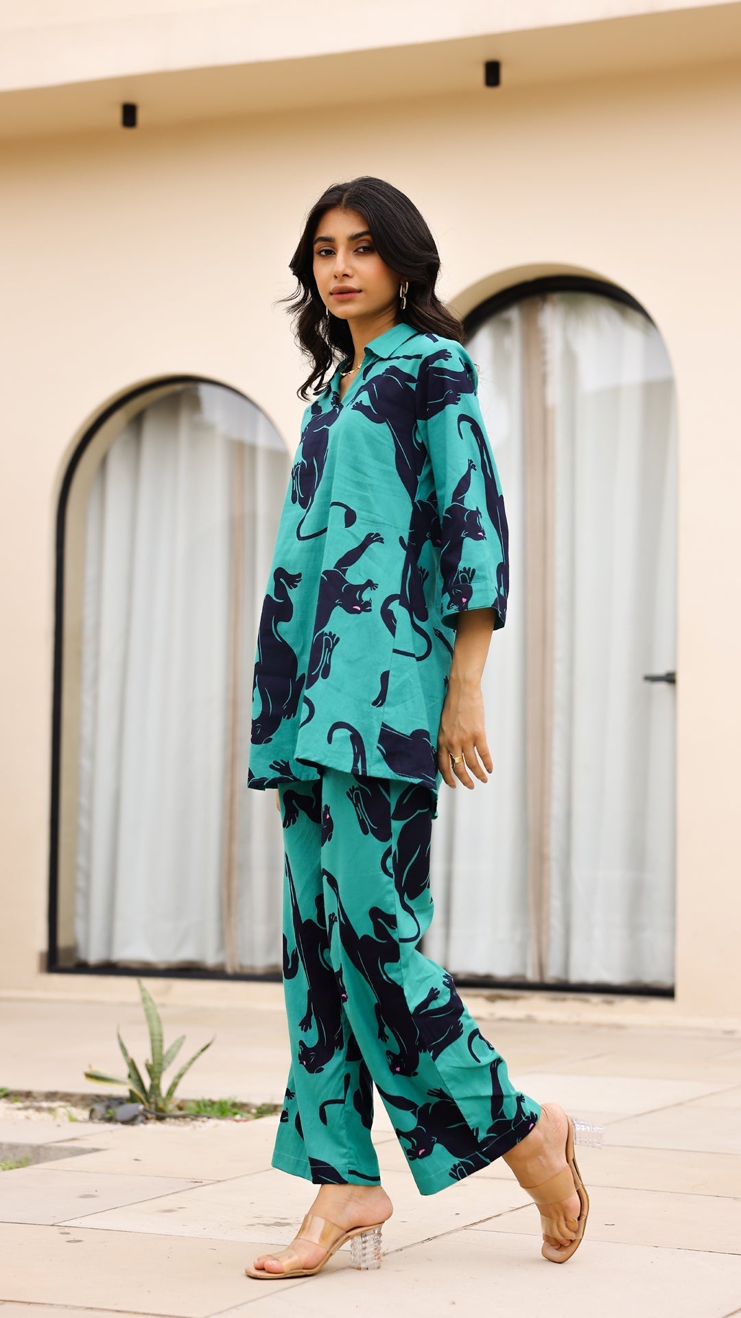 Emerald Panther Print Co-ord Set