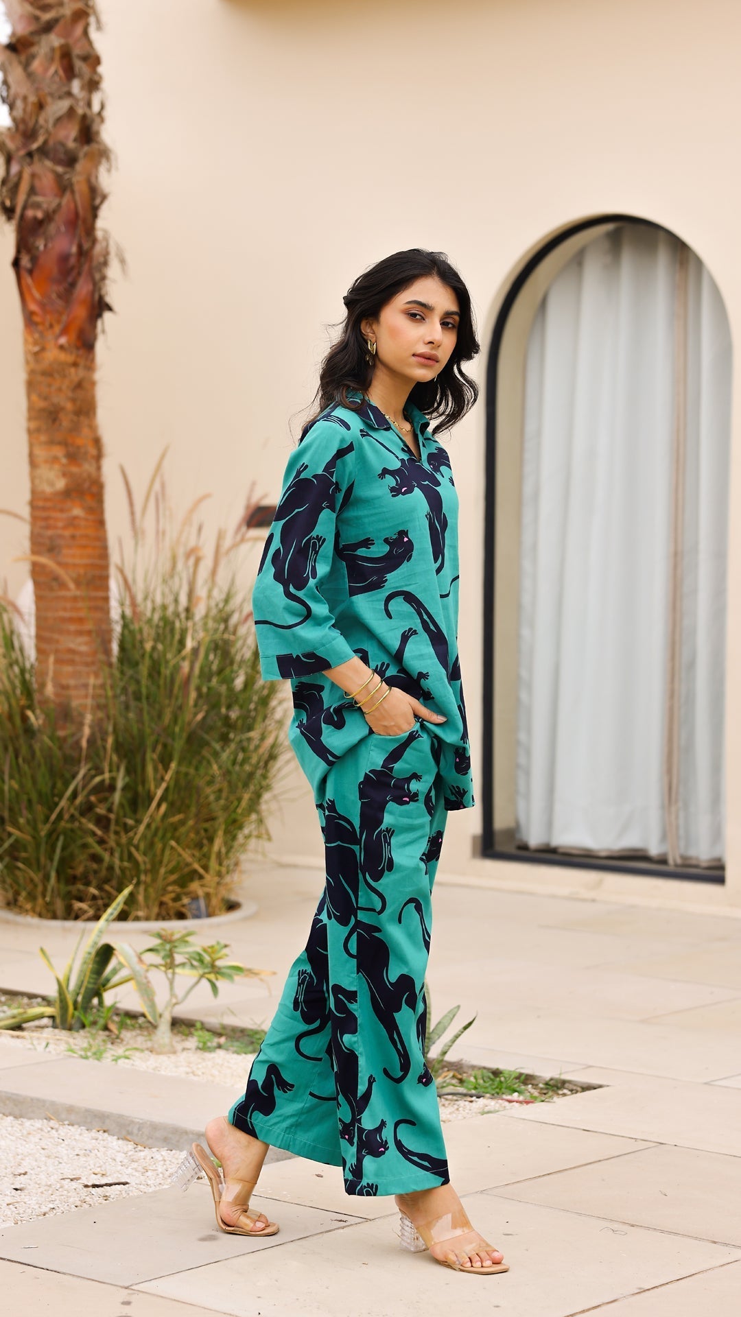 Emerald Panther Print Co-ord Set