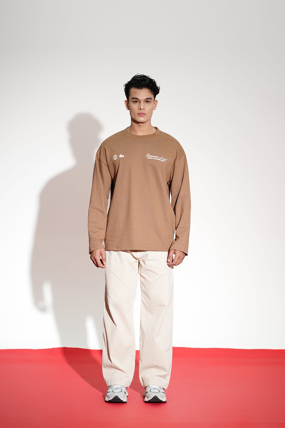 Repirator Of Acid Printed Oversized Beige Sweatshirt Main Character