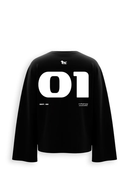 Midnight Eco Printed Oversized Black T-Shirt Main Character