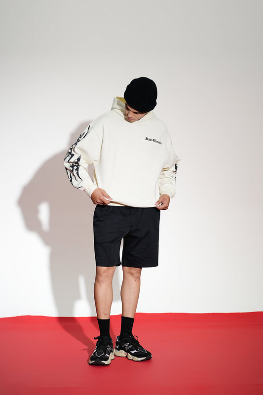 Apen Oversized Printed White Hoodie
