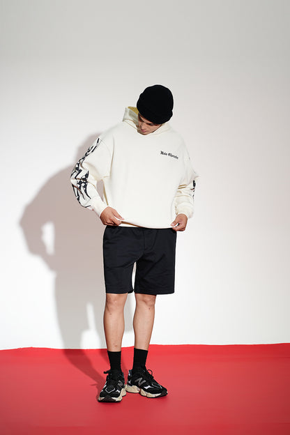 Apen Oversized Printed White Hoodie Main Character