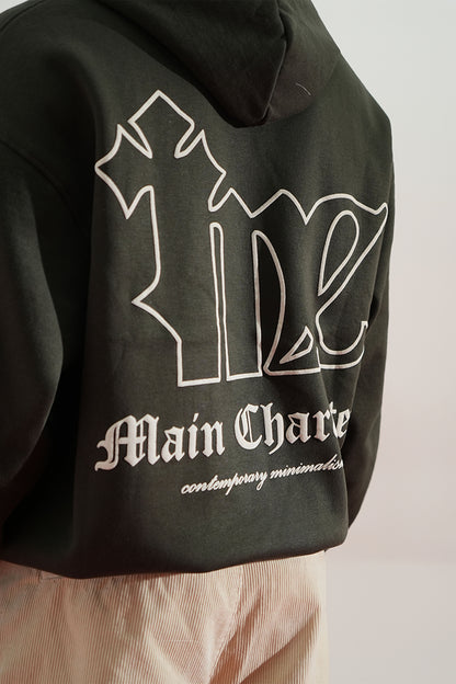Shadow Line Printed Oversized Grey Hoodie Main Character