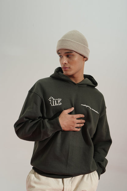 Shadow Line Printed Oversized Grey Hoodie Main Character