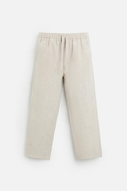 Menâ€™s Linen Pajama Combo â€“ Beige & Black (Pack of 2)