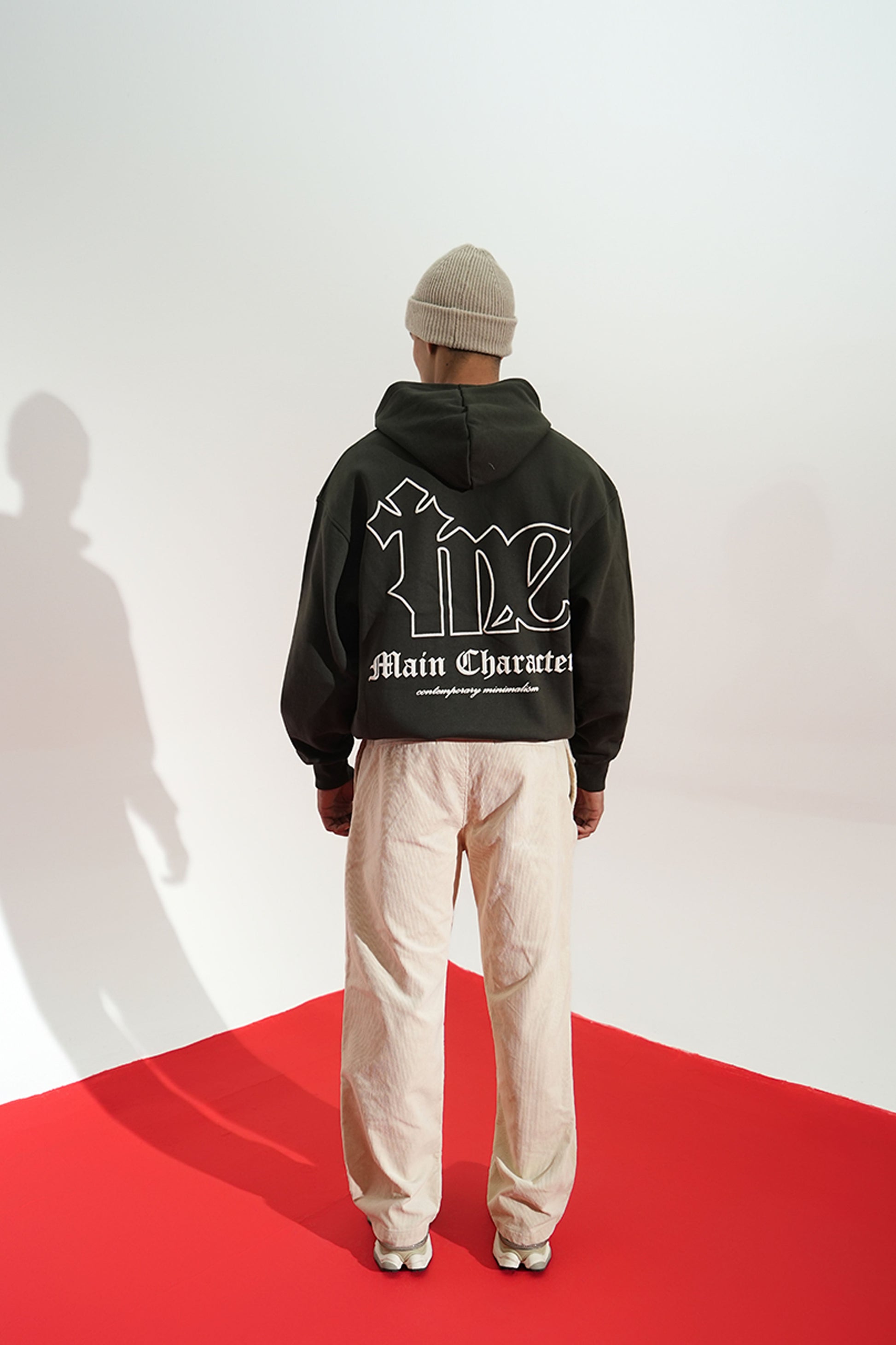 Shadow Line Printed Oversized Grey Hoodie Main Character
