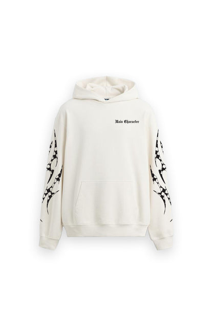 Apen Oversized Printed White Hoodie Main Character