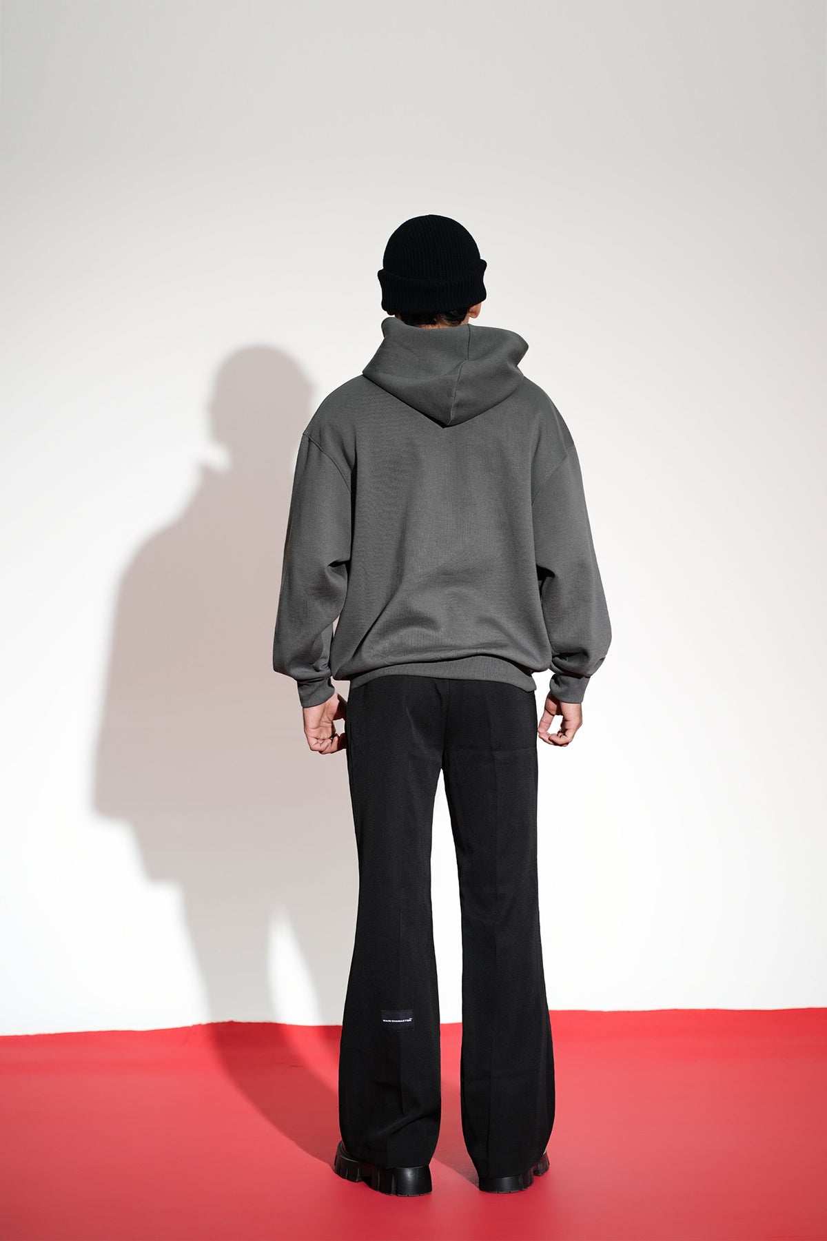 Nocture Printed Oversized Grey Hoodie Main Character