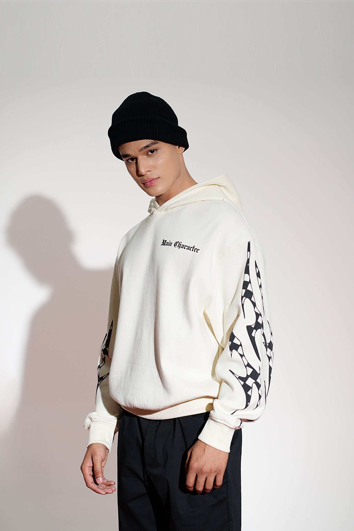 Apen Oversized Printed White Hoodie