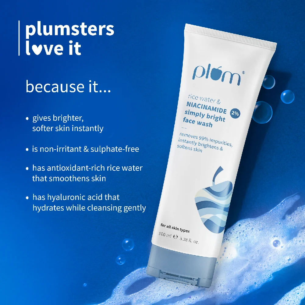 plum Simply Bright rice water & 2% Niacinamide Face Wash 100 MILLI_LITRE