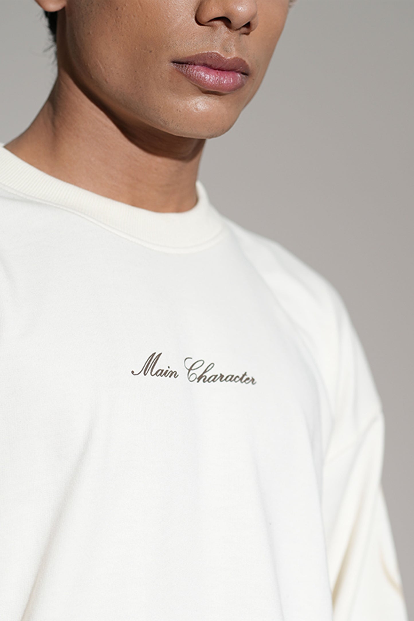 Inferno Printed Cream Oversized Sweatshirt Main Character