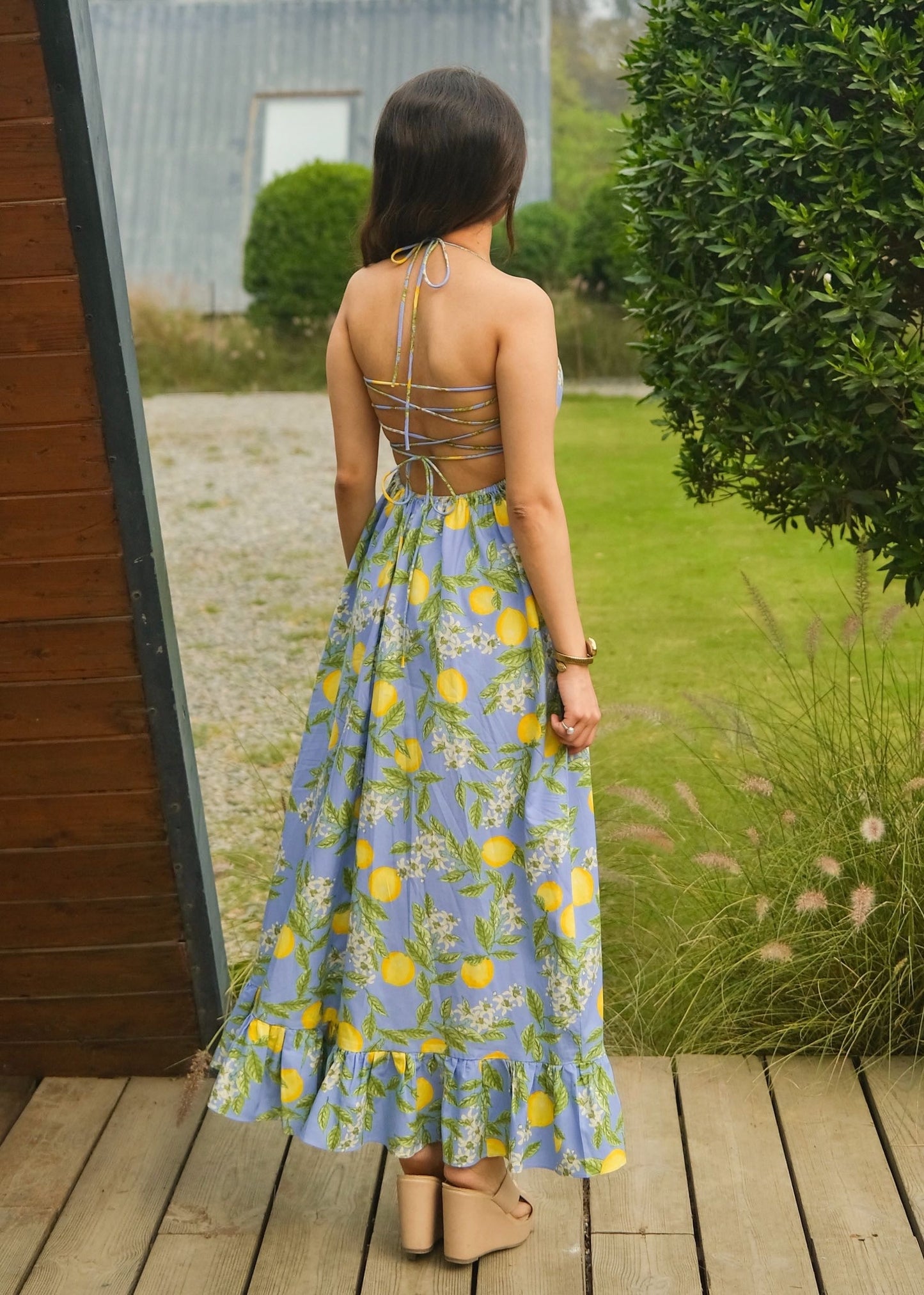 Lemon Backless Dress