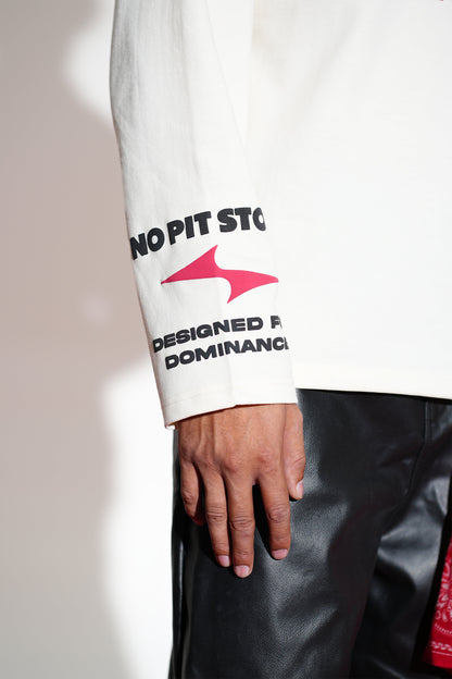 Crossline Printed Oversized White Sweatshirt Main Character