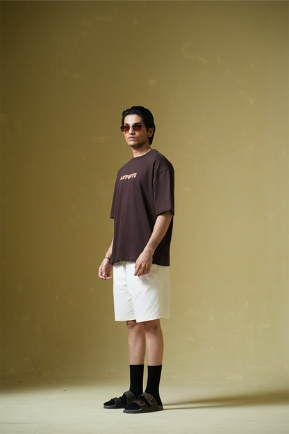 Antidote Heavyweight Oversized Printed Brown T-Shirt Main Character