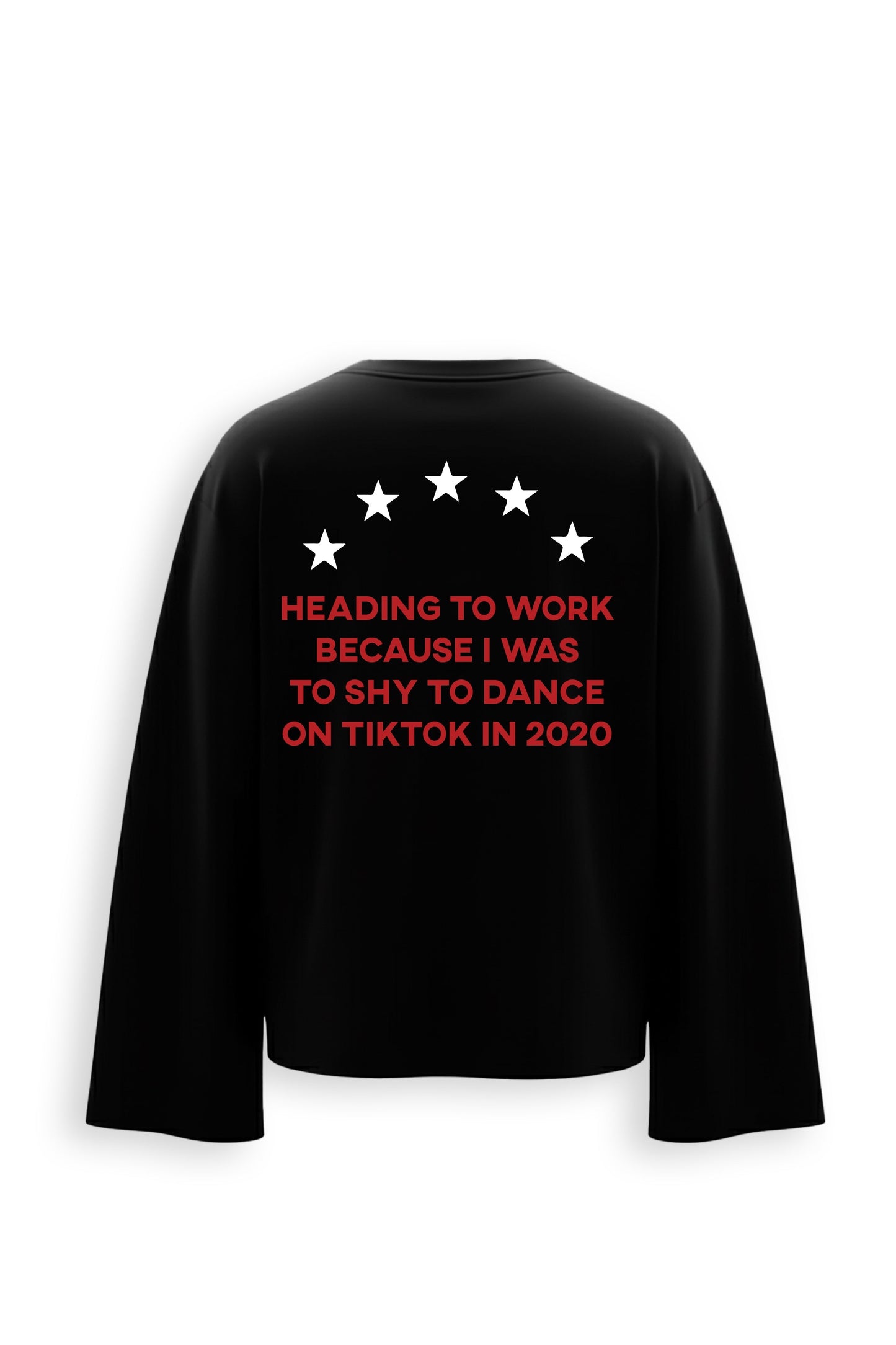 Heading To Work Printed Oversized Black Sweatshirt Main Character
