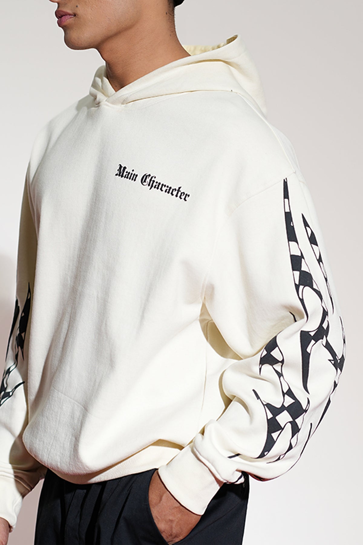 Apen Oversized Printed White Hoodie Main Character