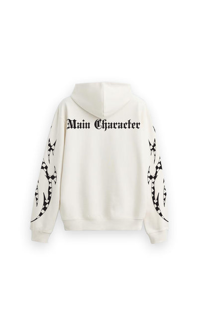 Apen Oversized Printed White Hoodie Main Character