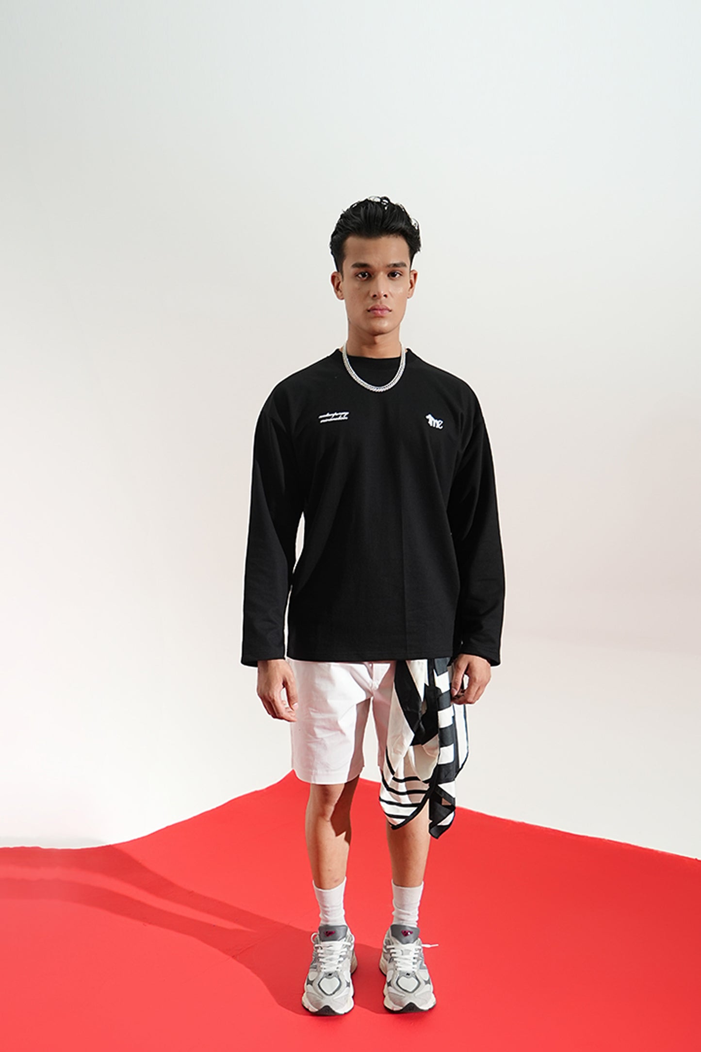Midnight Eco Printed Oversized Black T-Shirt