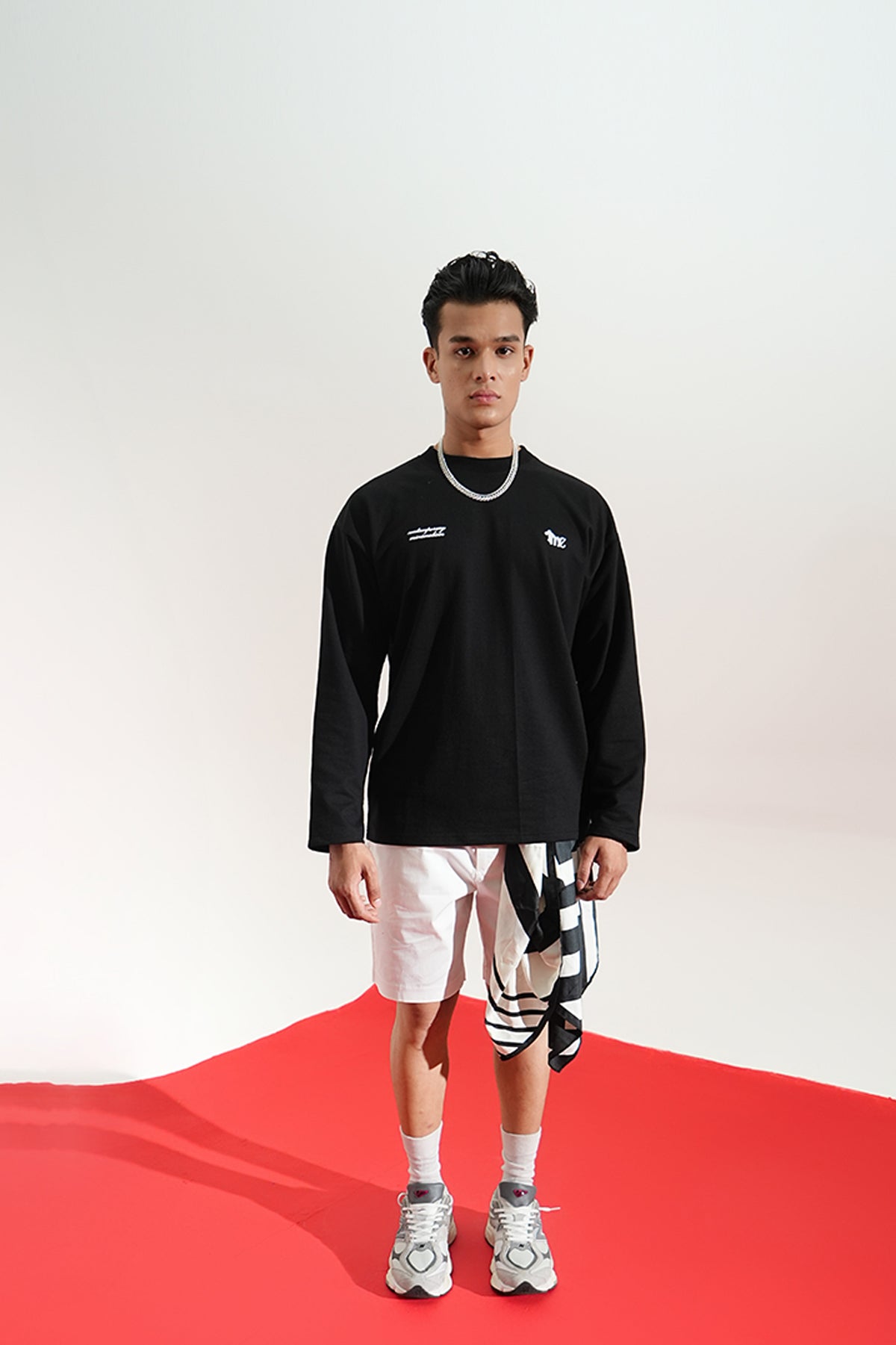 Midnight Eco Printed Oversized Black T-Shirt Main Character