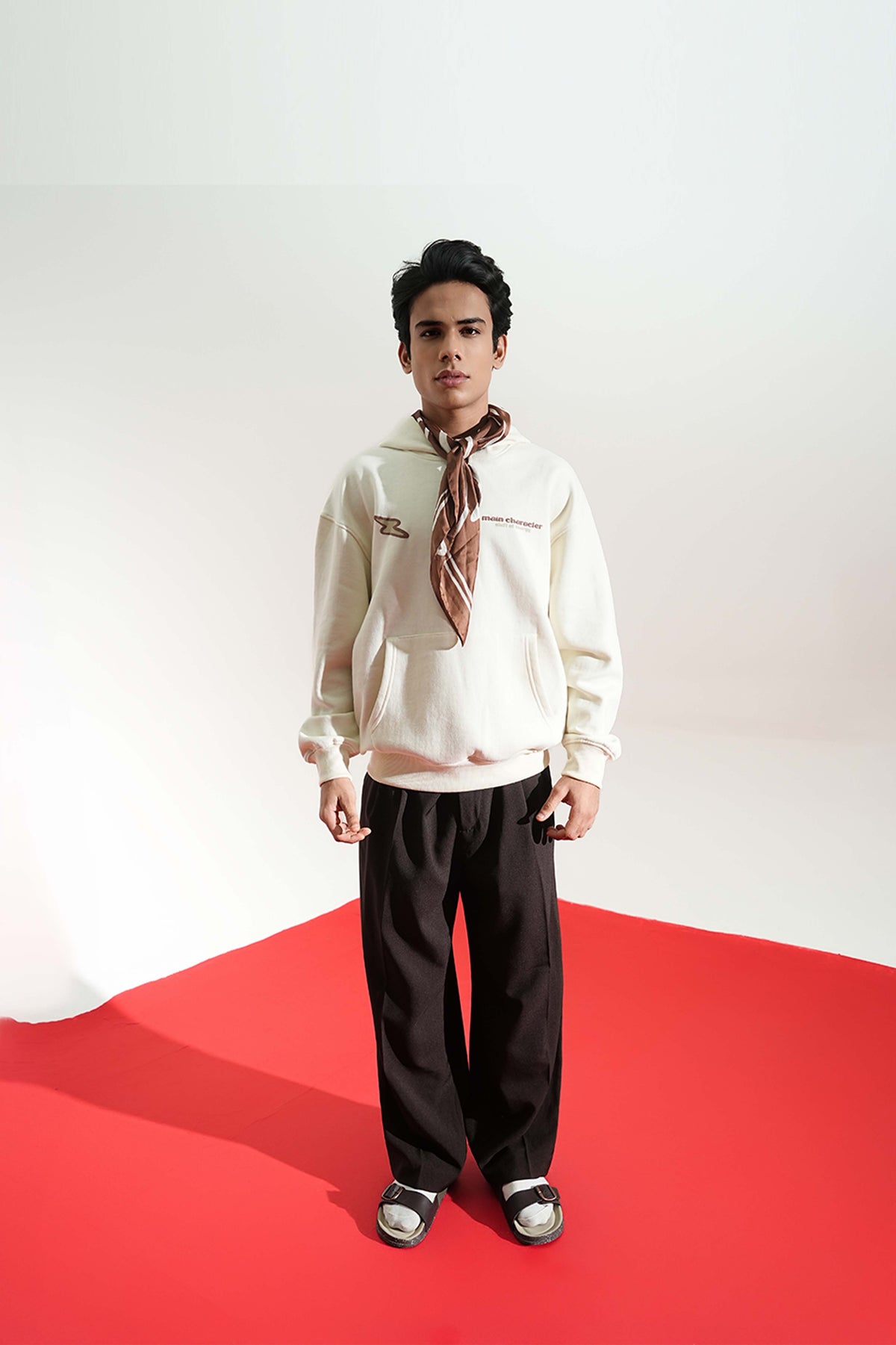 Shift Of Energy Printed Oversized Beige Hoodie Main Character