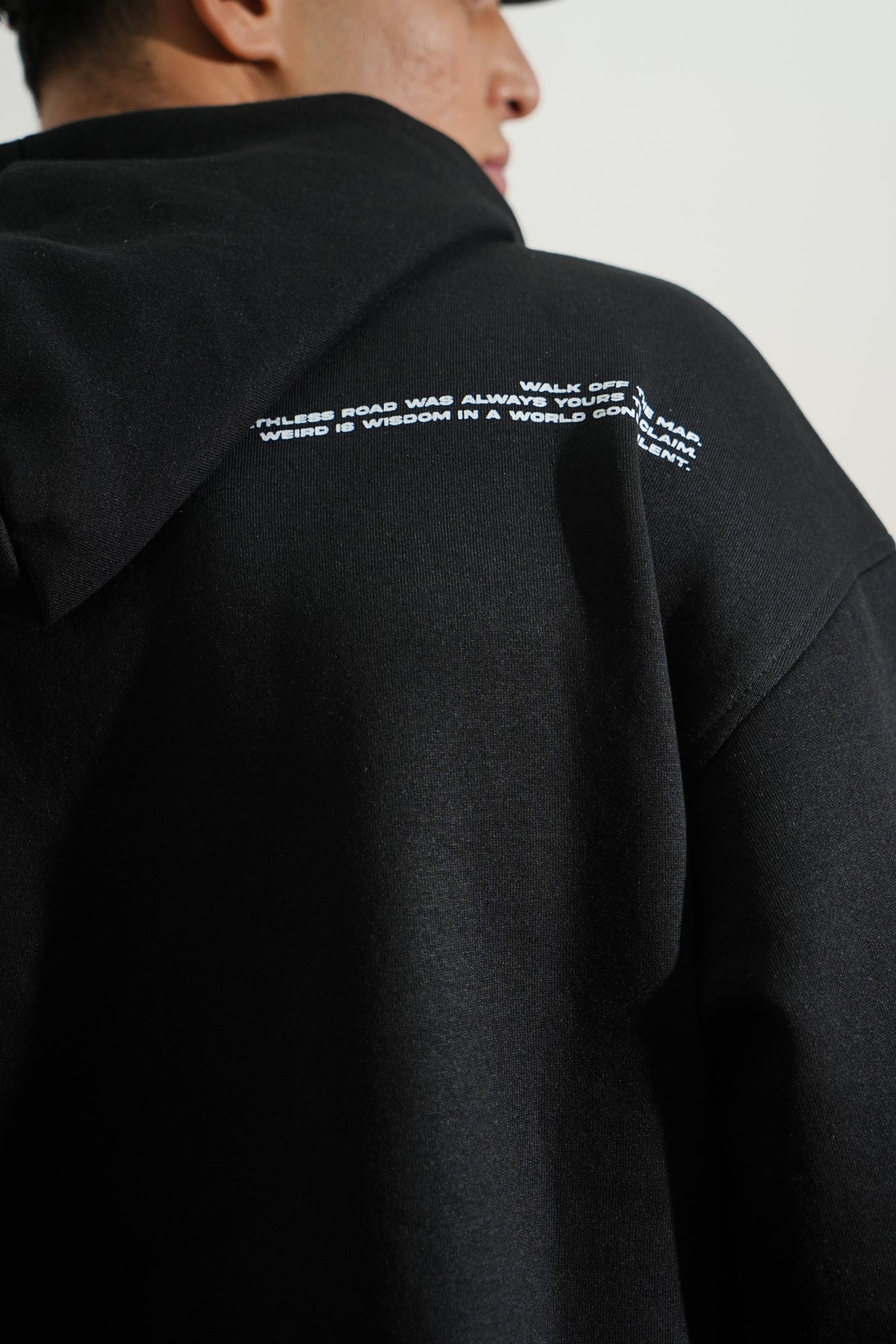 Black Oversized Printed Aura Hoodie Main Character