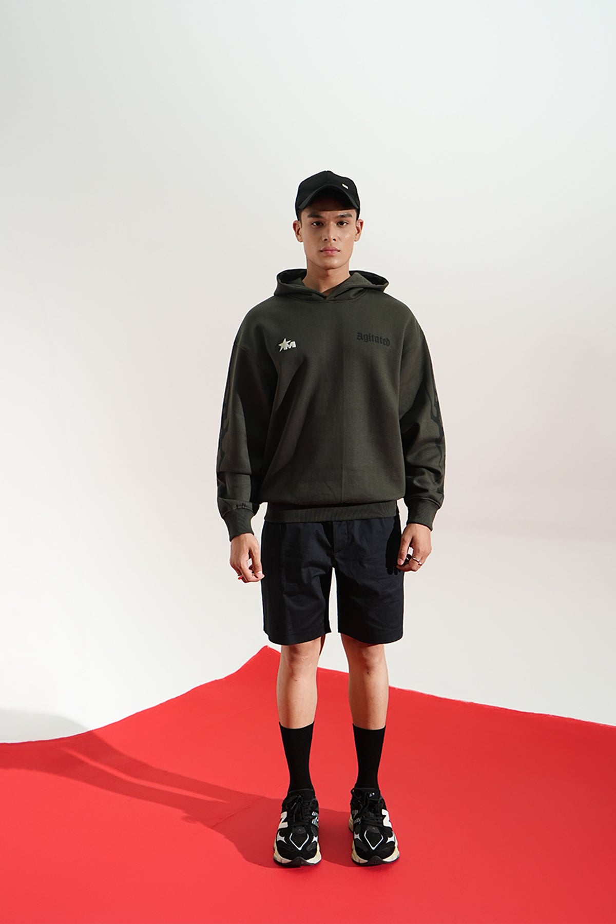 Reckless Printed Oversized Green Hoodie Main Character
