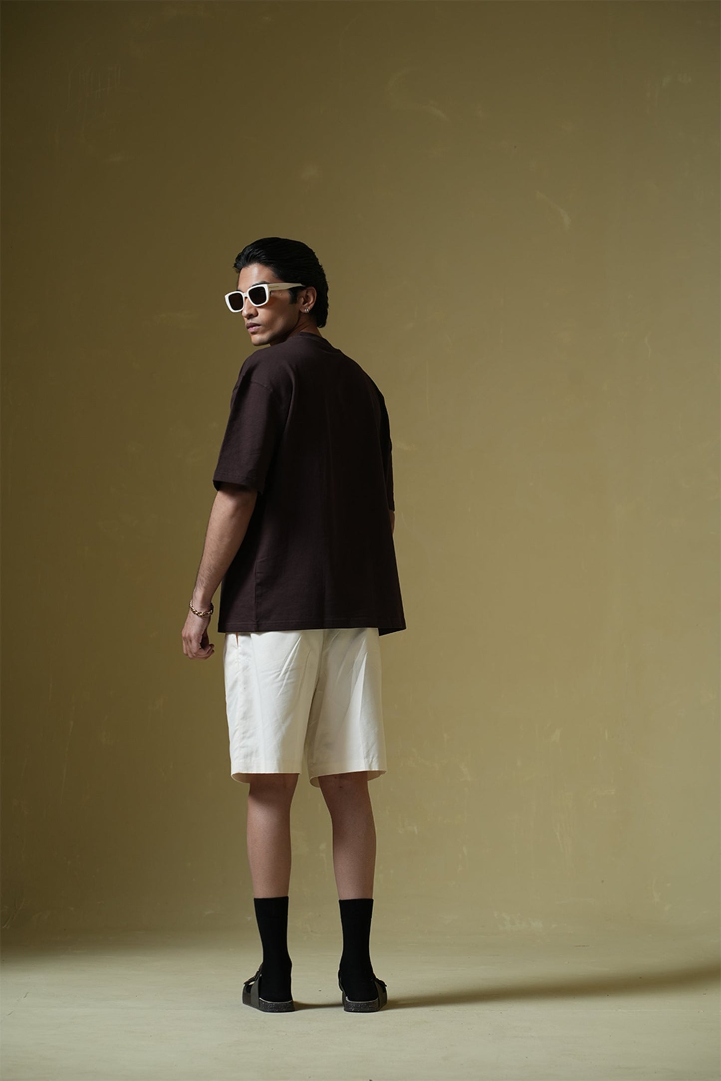 07 Brown Round Neck Oversized T-Shirt