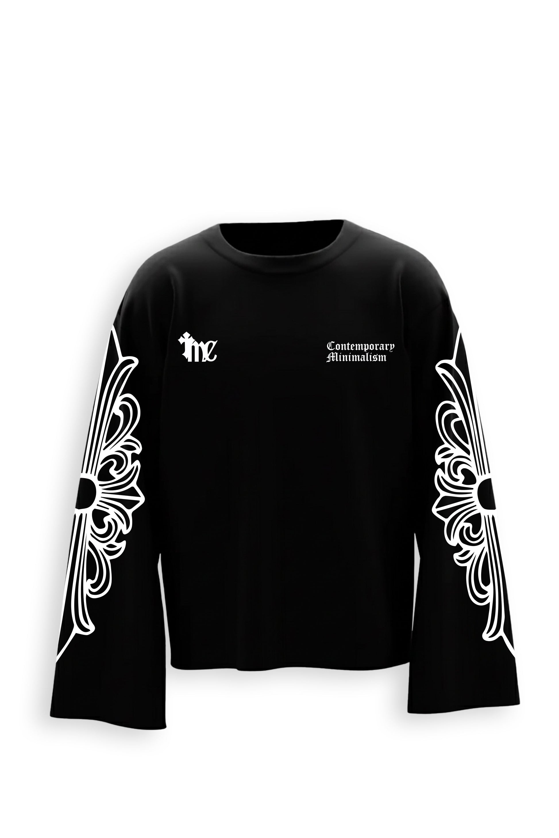 Graveen Printed Oversized Black Sweatshirt Main Character