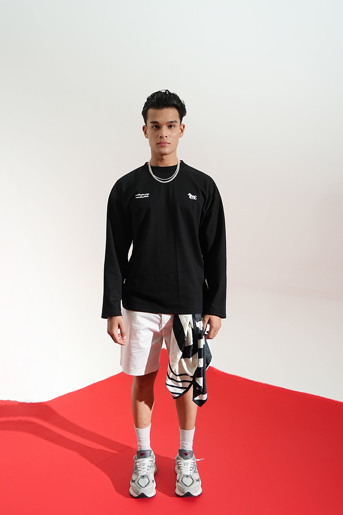 Midnight Eco Printed Oversized Black T-Shirt Main Character