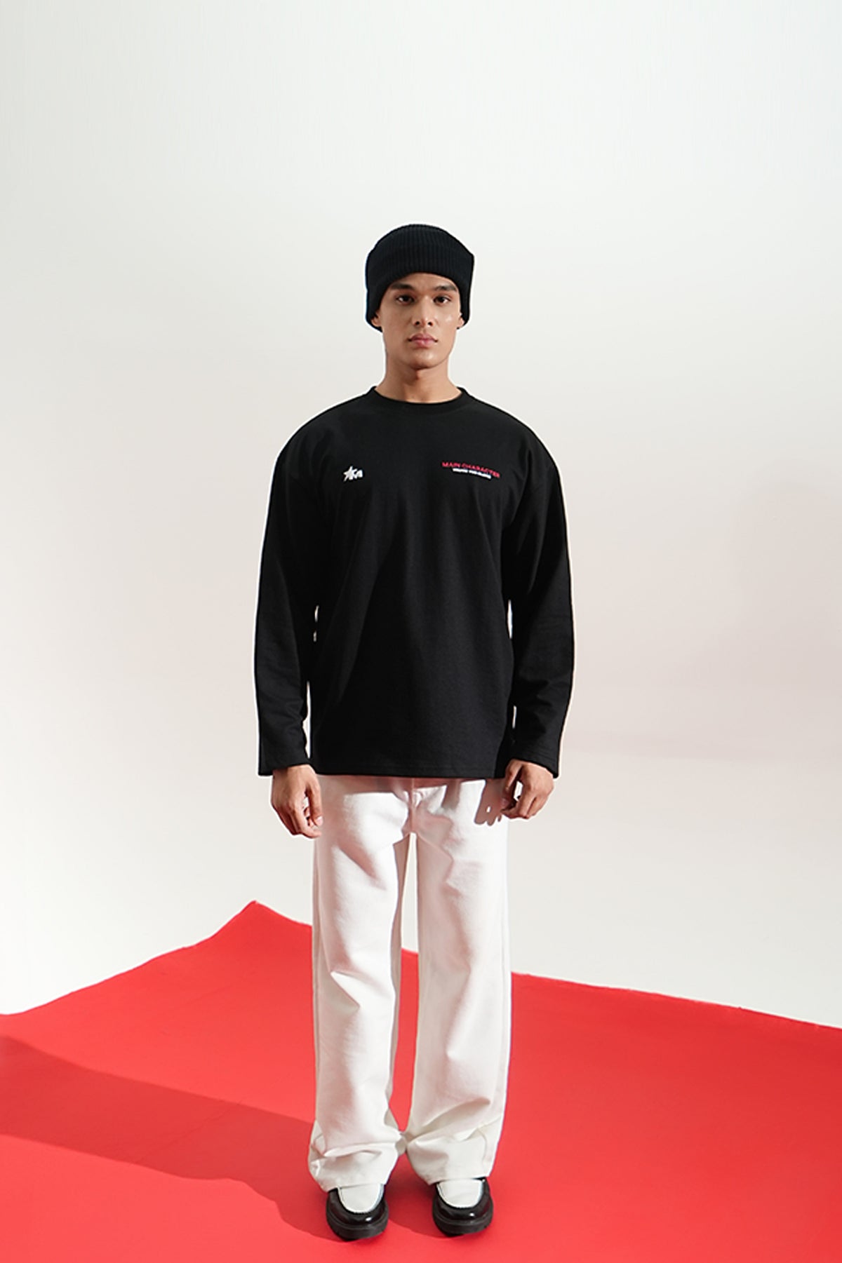 Heading To Work Printed Oversized Black Sweatshirt Main Character