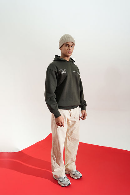 Shadow Line Printed Oversized Grey Hoodie Main Character