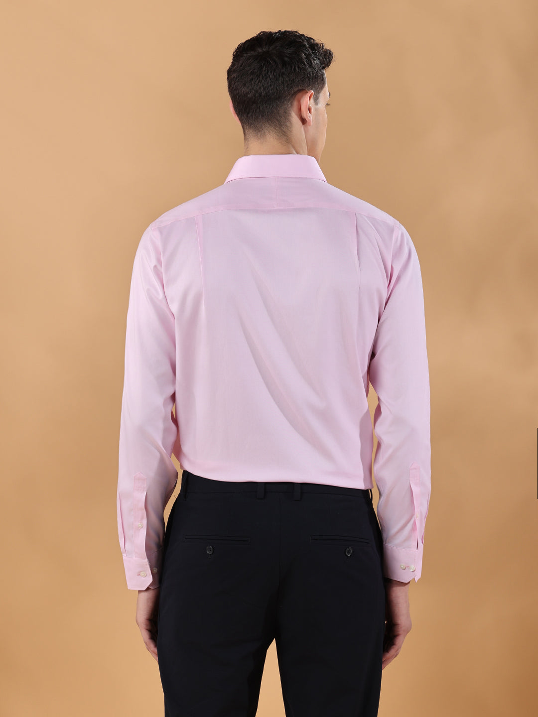 Pink Regular Fit Solid Formal Cotton Non-Iron Shirt for Men (NIDRA)