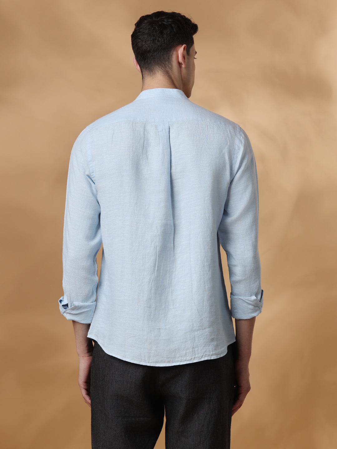 Blue Regular Fit Casual Linen Shirt for men (EUSEO)