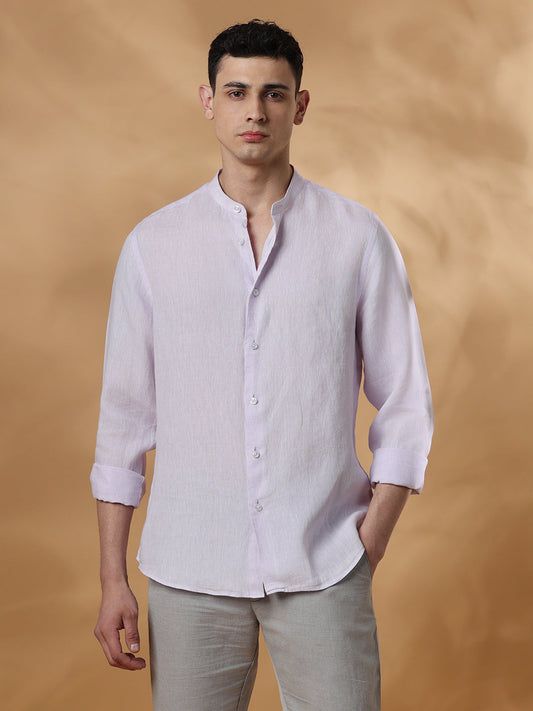 Lavender Regular Fit Casual Linen shirt for men (URBAN)