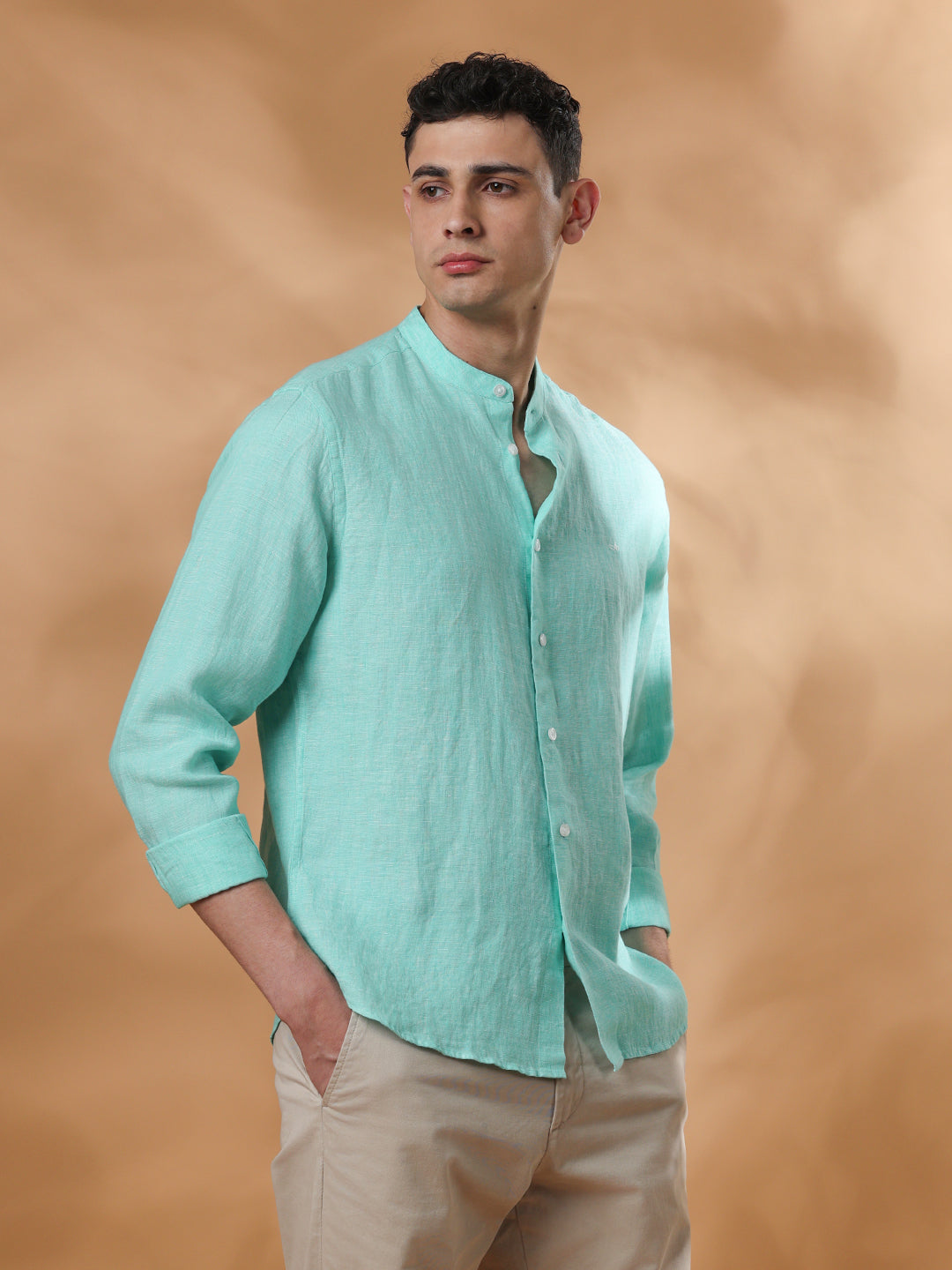 Green Regular Fit Formal Cotton shirt for men (X-CARLO)