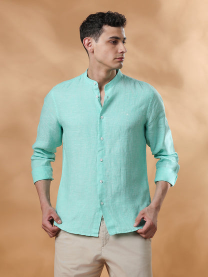 Green Regular Fit Formal Cotton shirt for men (X-CARLO)