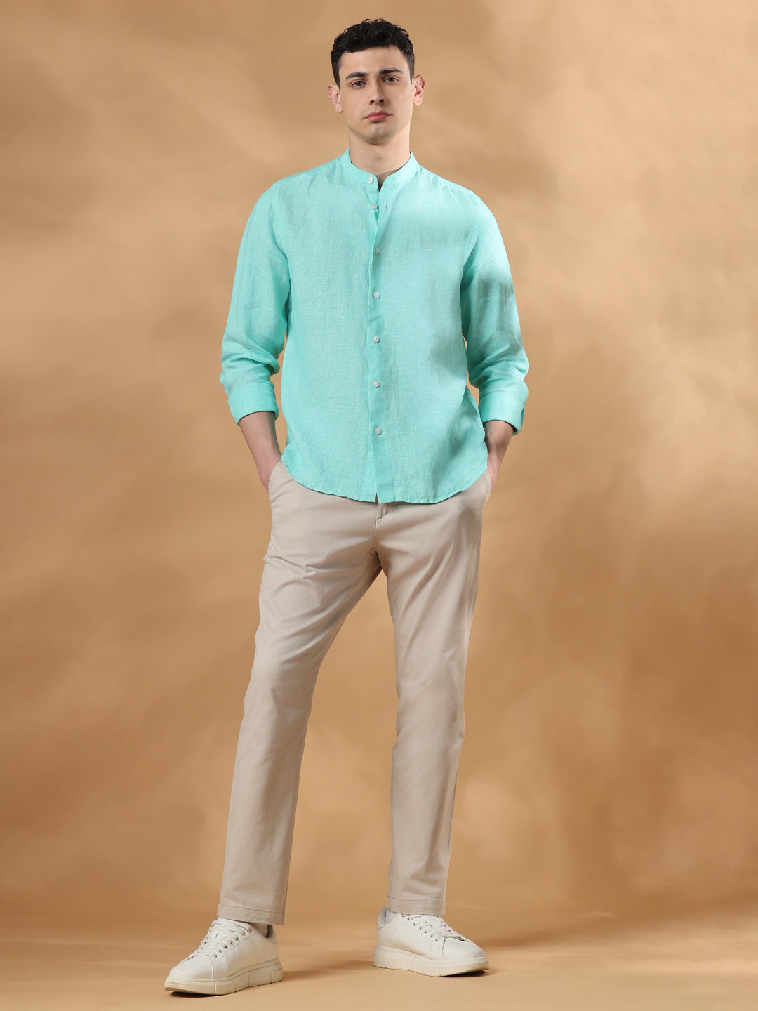 Green Regular Fit Formal Cotton shirt for men (X-CARLO)