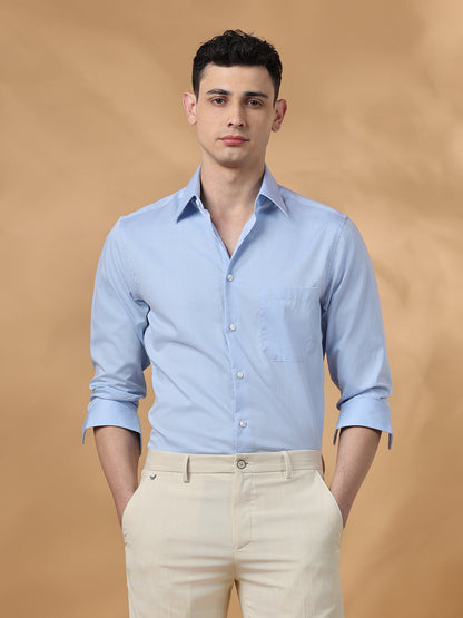 Blue Regular Fit Formal Cotton shirt for men (GAUDI)
