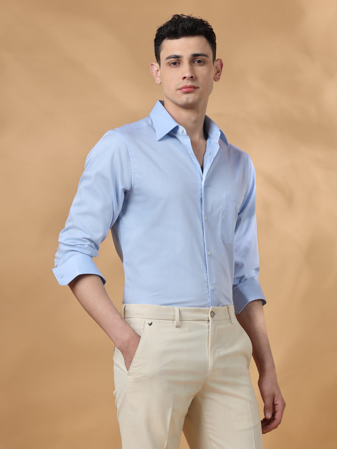 Blue Regular Fit Formal Cotton shirt for men (GAUDI)