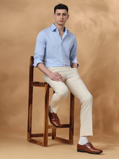 Blue Regular Fit Formal Cotton shirt for men (GAUDI)