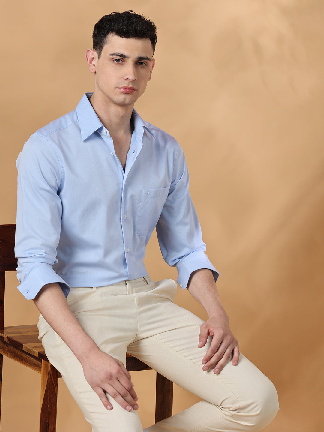 Blue Regular Fit Formal Cotton shirt for men (GAUDI)